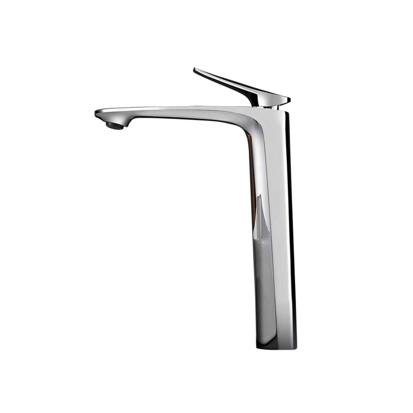 Luksusowe baterie łazienkowe Wysoka bateria umywalkowa Wysoka bateria umywalkowa Kran z ciepłą i zimną wodą Mosiądz Chrom(Chrome Faucet)