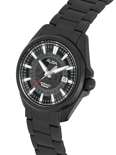 ALBA Stainless Steel Men Analog Wristwatch Au4025X1, Black Dial, Black Band - Image 2