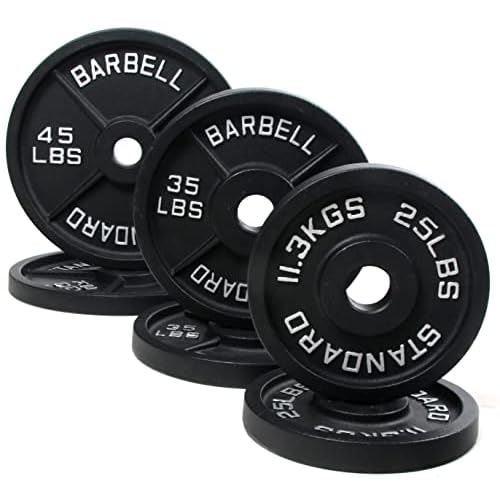 BalanceFrom Cast Iron Olympic 2-Inch Plate Weight Plate for Strength Training, Weightlifting and Crossfit, Multiple Packages