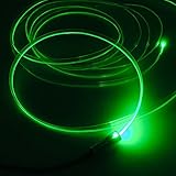 2mm 5meters Car Home LED Ambient Plastic Optic Fiber Light Source Kit Tool Free (12V,Green)
