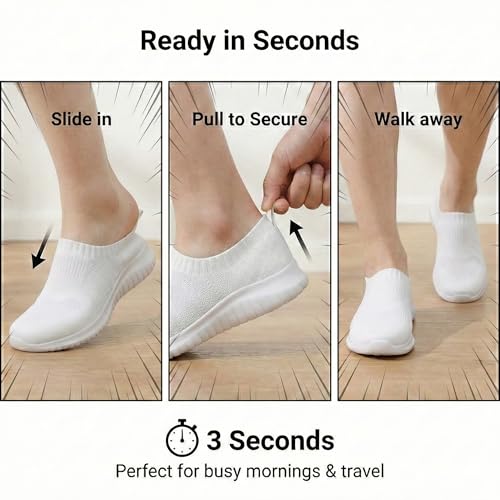 Image of konhill Womens Slip On Sneakers Lightweight Knit Walking Shoes