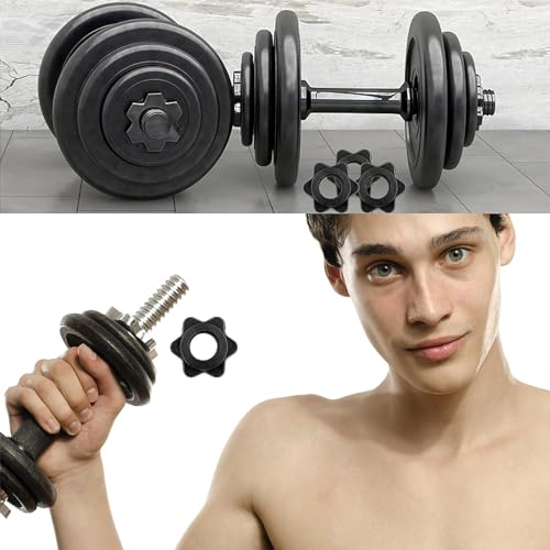 Aczyqws 4 PCS Dumbbell Collars,Dumbbell Clips,Anti Slip Barbell Clips Barbell Collars Hex Dumbbell Screw Ends, Nut Barbell Spin Lock Collars Screw Clamps for Dumbbell Weight Lifting Fitness Training - Image 5