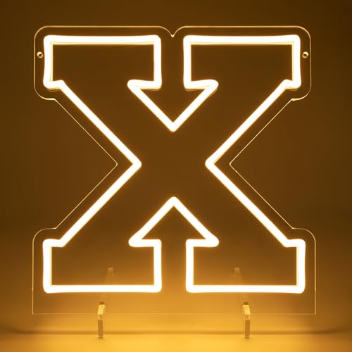 Image of Light Up Letters X, Led Marquee Letter Lights Neon Sign, 13.9 inch Height Decorative Lighted Alphabet Number, Battery /USB Powered Led Letters Lights for Wedding, Birthday, Party, Christmas or Home Decor