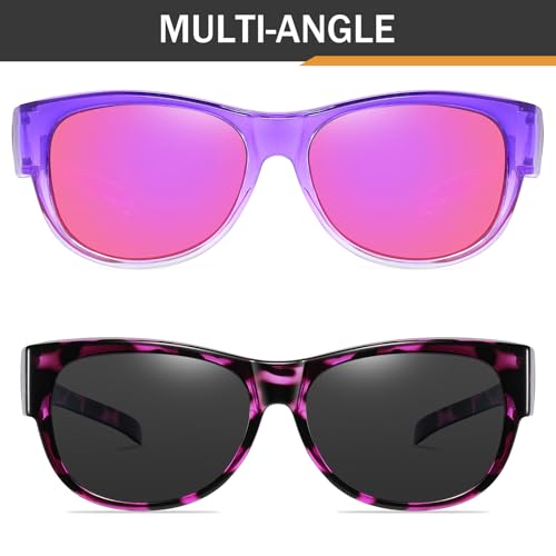 Polarized Fit Over Glasses Sunglasses for Women UV Protection Trendy Oval Wrap Around Goggles Shades Eyewear2