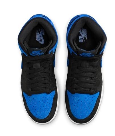 Image of Jordan Big Kid's Air 1 Retro High OG Black /Royal Blue-White (FD1437 042)