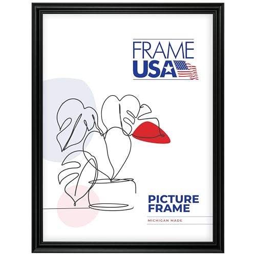 Frame USA 23x35 Picture Frame Black Value Added Series Wall Hanging Frame with High Clarity Plexiglass