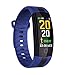 QJXF Fitness Tracker Watch, Montre À Écran Couleur avec Moniteur De Fréquence Cardiaque, Tracker Étanche IP67 avec Compteur De Calories,Blue