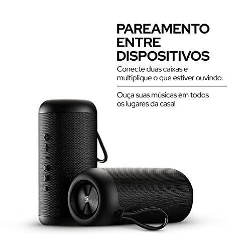 WB Caixa de Som Bluetooth Knud portátil com 10W de potência, 8 Horas de Bateria, Proteção IPX6 resis