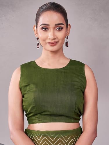 Image of Satrani Women's Chanderi Printed Saree with Unstitched Blouse Piece
