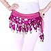 Women's Adjustable Sequin Tassel Waist Belt Skirt with Gold Coins for Belly Dancing Hip Scarf Performance