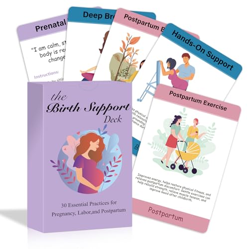 Image of The Birth Deck: 30 Ways to Comfort a Woman in Labor, Pregnancy Birth & Postpartum Affirmation Cards, New Mom Affirmation Cards, Pregnancy Mom Gifts for Women, Wife, Daughter, Friend
