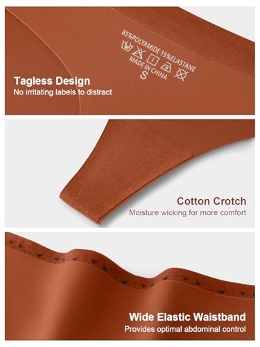 Seamless thongs for Women No Show Ladies Thong Stretch Breathable Panties Soft Comfortable Underwear 6-Pack4