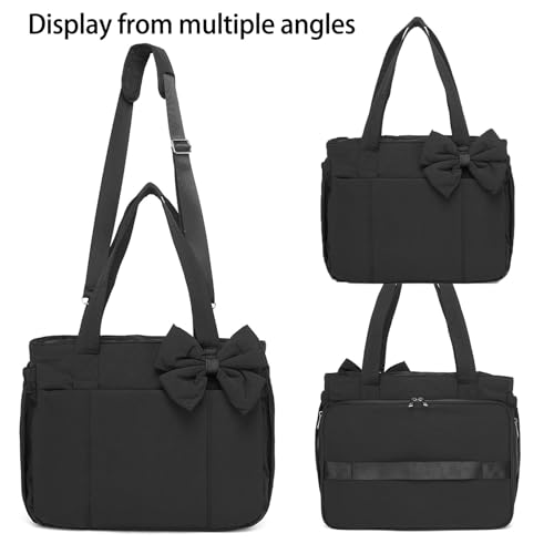Luvy Bag, Light Weight Crush Bow Tote Bags for Women, Fashion Puffy Shoulder Handbag for Work, Travel, Beach, Shopping2