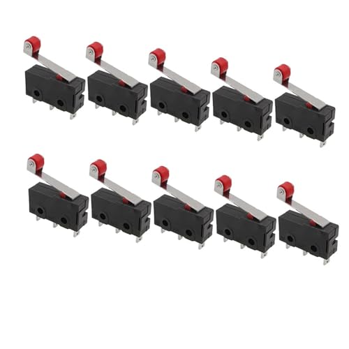 Interrupteur KW12-3 SPDT 5A avec levier à galet noir pour circuit électrique (5 pièces)