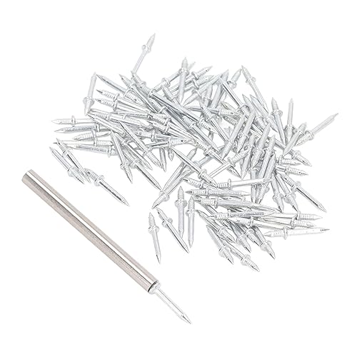 Set de 10 Piezas Clavos para Zócalo de Doble Cabeza sin Marcas Acero Carbono Galvanizado miniatura 4