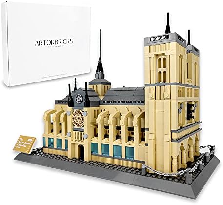 ArtorBricks Architectural Notre Dame de Paris Large Collection Building Set Model Kit and Gift for Kids and Adults, Compatible with Lego (1378 Pieces)