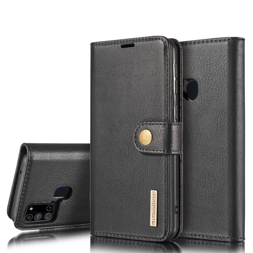 Housse Samsung A21S à rabat en cuir véritable - Le portefeuille haut de gamme et durable
