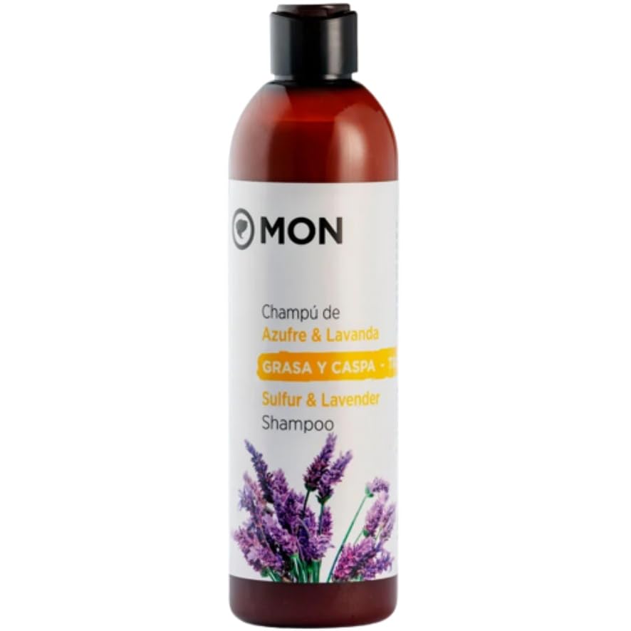 Champu Azufre y Lavanda Cabellos Grasos Caspa Vegan SinGluten 300ml