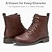 Vepose Women's Ankle Boots Lace up, Flat Fashion Combat Booties Low Heel, 910 - Cognac, Red Brown, Size 7.5 US (CJY910 Cognac 07.5)
