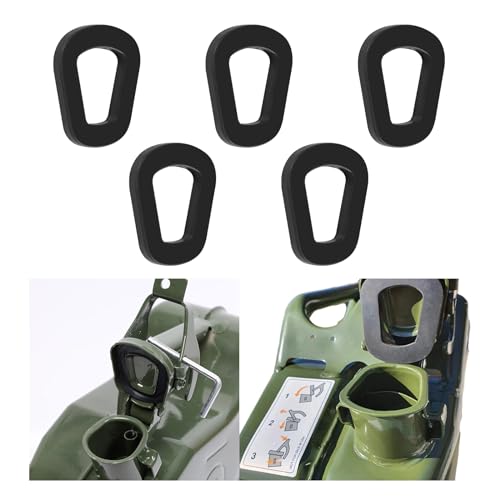Augeny 5 PCS Jerry Can Gaskets, Rubber Fuel Can Gaskets Replacement, Rubber Rings Heat Resistant and High Sealing, Automotive Oil Drum Seal Ring Gasket for 20L NATO Jerry Can Spout