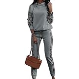 Design: zweiteiliger Langarmanzug, modischer Sportanzug für Damen, loser Pullover mit Kapuze, sexy Sportbekleidung, weicher Sportanzug
