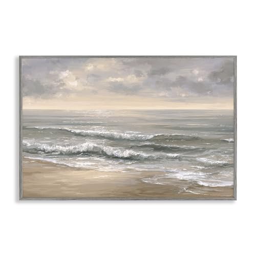 Tableau encadré Soft Rolling Beach Waves Stupell Industries finition giclée premium