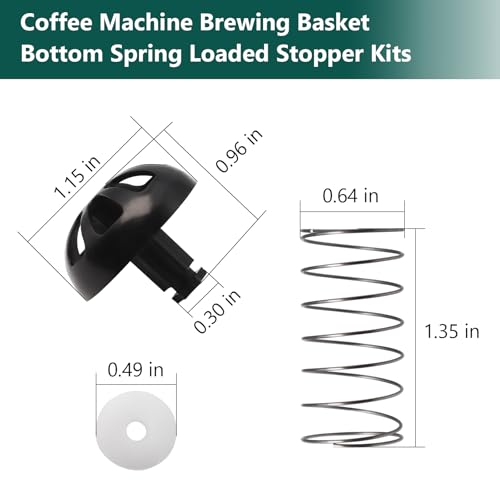 Image of Coffee Machine Brewing Basket Bottom Spring Loaded Stopper Kits for Coffee Makers Brew Basket, Replacement for Mr. Coffee Hamilton Coffee Machine Accessory 990117900 990237500(2 PC)