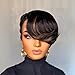SisBroSis 4x4 Lace Closure Pixie Cut Human Hair Wigs for Women Glueless Short Layered Pixie Cut Lace Frontal Wigs Brazilian Virgin Human Hair Wig Natural 1b/30 Color for Daily Use