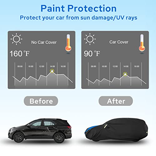 Image of Avecrew Car Cover Custom Fit for Honda CRV, Waterproof All Weather Full Exterior Cover Rain Snow UV Protection Cover with Side Door Zipper Design