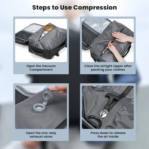 Image of Airpack Travel Backpack Vacuum Laptop Bag for Man 35L Large Capacity fit for 16inch Laptop Waterproof Convertible Duffle Bag, Durable Travelling Bag