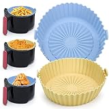 2 Pack Air Fryer Silicone Liners Pot for 1 to 3 QT, Anglecai 6.5 Inch Air Fryer Silicone Bowl Basket