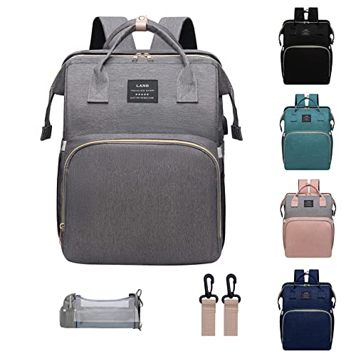 Image of ANWTOTU Baby Diaper Bag Backpack, Diaper Bag with Changing Station Diaper Bag, Large Capacity, 900d Excellent Oxford(Grey)