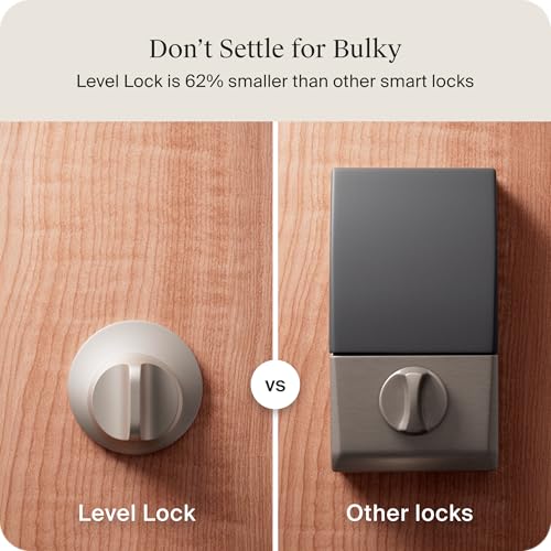 Locks Level Lock Smart Lock – World’s Smallest, Most Beautifully Designed Matter-Over-Thread Deadbolt – Level App for iOS & Android | Works with Apple Home (Satin Nickel) SmartThings Compatible Locks Level Lock Smart Lock – World’s Smallest, Most Beautifully Designed Matter-Over-Thread Deadbolt – Level App for iOS & Android | Works with Apple Home (Satin Nickel) SmartThings Compatible