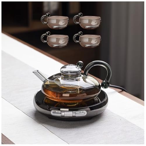 Théière filtrante céramique de qualité avec tasses et réchaud