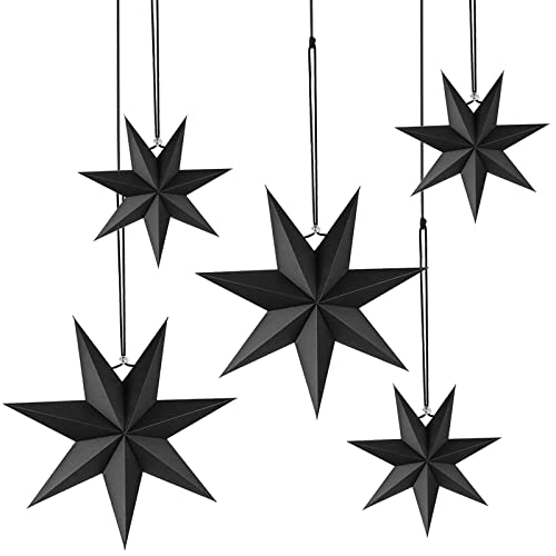 Faltsterne Weihnachten 5er Set -7 Zacken Papiersterne 2 x 25cm, 3 x...