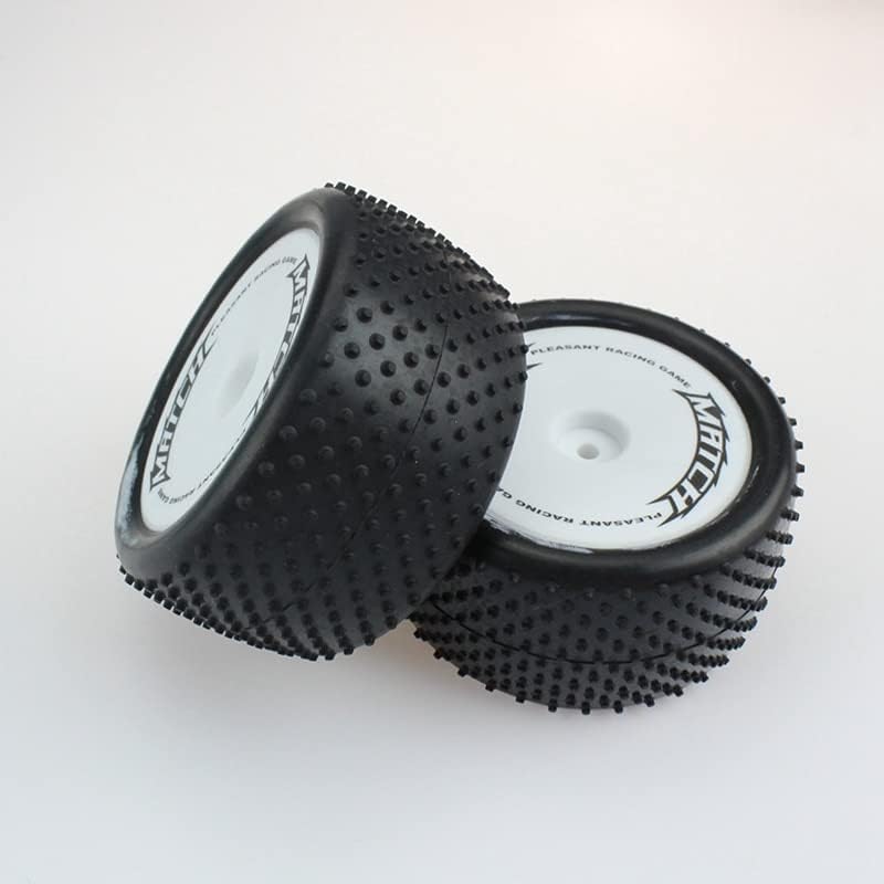 Wheel Tire Tyre with Hex Nut Rubber Wheel for WTY 104001 104002 1/10 RC Car Upgrades Parts Spare Accessories - (Color: White)