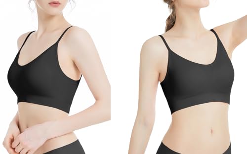 Image of Padded Bralette for Women Straps Sleep Bras Seamless Yoga Sport Bras