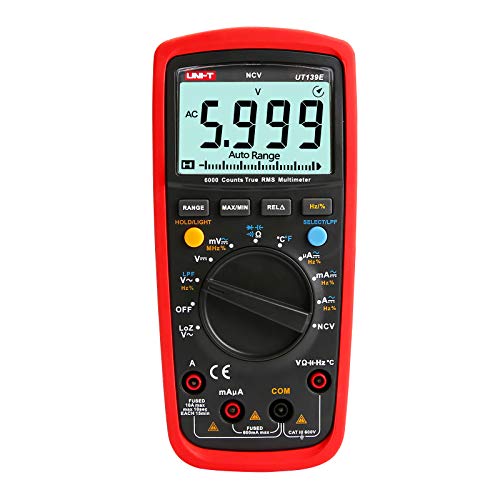Image of UNI-T True RMS Digital Multimeter UT139E Auto /Manual Range 6000 Counts NCV LPF /LoZ ACV Analog Bar Bandwidth Measures AC DC Voltage AC DC Current Resistance Capacitance Frequency Temperature Duty Cycle