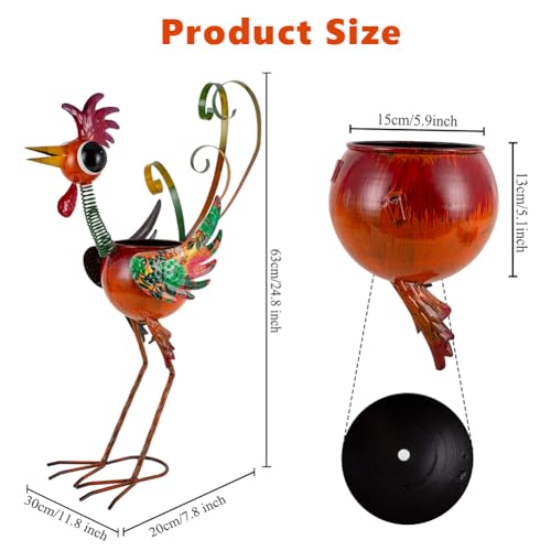 Ahorra 40% en maceta decorativa de gallo de metal para jardín
