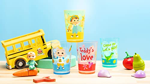 Image of Zak Designs CoComelon Nesting Tumbler Set Includes Durable Plastic Cups with Variety Artwork, Fun Drinkware is Perfect for Kids (14.5 oz, 4-Pack, Non-BPA)