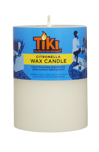 TIKI 1412305 Lamplight Citronella Pillar Candle, 3 by 4-Inch