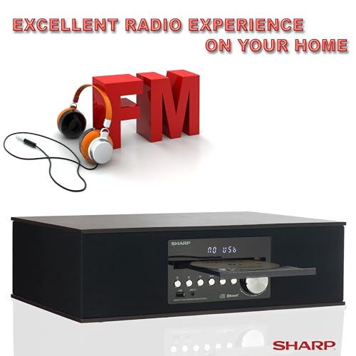 Sharp CD-BH10 Vintage Style Retro Look Micro Component Wireless Bluetooth Audio Streaming & Cd Player Wood Speaker System thumb #4