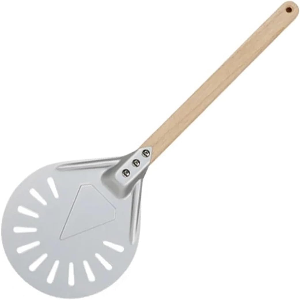 7 8 9 10 inch Perforated Turning Peel Pizza Shovel Aluminum Pizza Peel Paddle Short Pizza Tool Non Slip wooden Handle