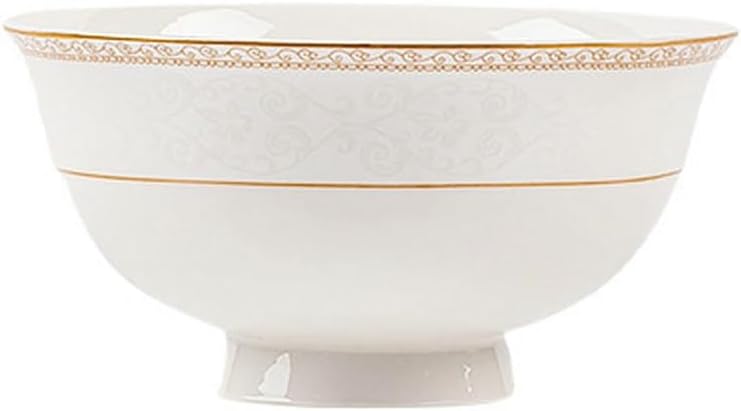 Vintage Rice Bowls ，Ceramic Tableware Rice BowlNordic wind household simple and exquisite high-temperature resistant ceramic edge deep bowl(Princess Bao)