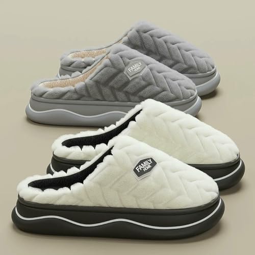 Slippers Winter Couple Style Women'S Non-Slip Warm Thick Plush Slippers Men'S Home Cotton Shoes3