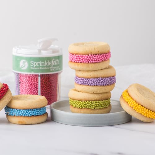 Image of Sweets Indeed Dye Free Rainbow Nonpareils 6 Cell Set - Decorative Sprinkles for Baking & Decorating Cupcakes, Cookies, Cakes & Desserts - 2.75 ounces