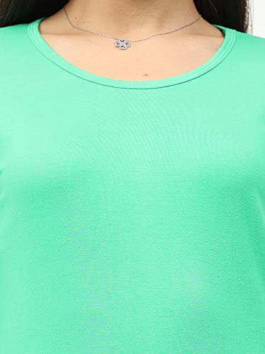 Image of FLEXIMAA Women's Cotton Plain Round Neck Full Sleeve T-Shirt