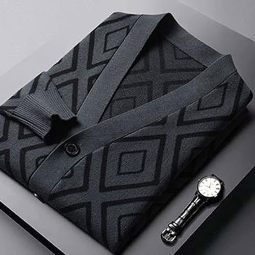 Chaqueta hombre manga larga de cuello chal para paseos casuales de invierno 3