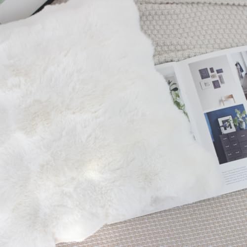 NIULAA Cream White Cushion Covers 45 x 45 Cushion Covers 18x18 Set of 2 Soft Fluffy Faux Fur Cushion Cover Thick Plush Luxury Decorative Pillows Modern Moroccan Covers Bedroom Sofa Pillow Shell - Cosy Home Interiors NIULAA Cream White Cushion Covers 45 x 45 Cushion Covers 18x18 Set of 2 Soft Fluffy Faux Fur Cushion Cover Thick Plush Luxury Decorative Pillows Modern Moroccan Covers Bedroom Sofa Pillow Shell - Image 3