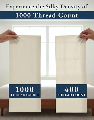 Image of LANE LINEN Boys Twin Sheets 1000 Thread Count 100% Egyptian Cotton - Ivory | Yellow Twin Sheets - 3-Piece Set, 15 inch Deep-Pocket Snug Fit, Cozy For Cabins And Camp, For Guests And Everyday Use